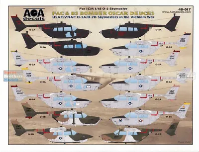 AOA48017 1:48 AOA Decals - O-2A O-2B Skymasters In The Vietnam War: FAC & BS • $21.49