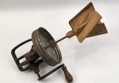$44 • Buy Vintage Country Farm Butter Churn Wooden Paddles & Handle Top Only Works