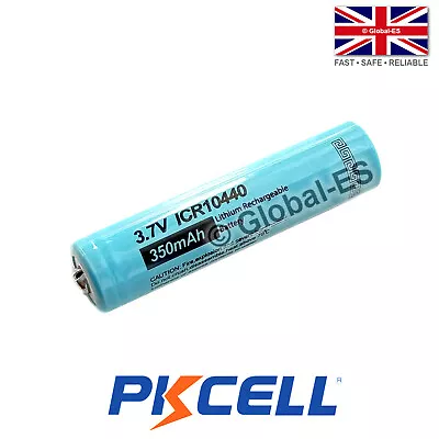 PKCELL ICR10440/AAA Li-Ion Button Top 2C Rechargeable Battery - 3.7V 350mAh • £6.99