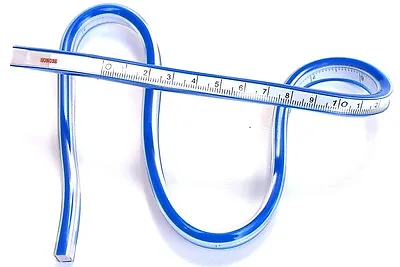 Flexible Design Curve Ruler Plastic Quilters Drafting Drawing Measuring 50cm • £6.36