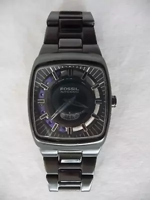 Men's Black Fossil Arkitekt FS-4170 110705 Automatic Watch Running • $60