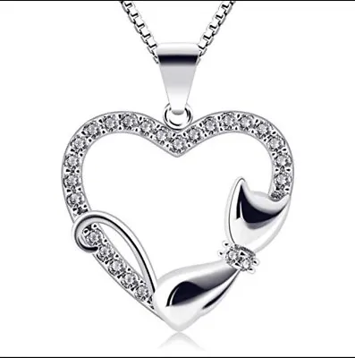 £14.99 • Buy B.Catcher Women Pendant Necklaces, Cutie Cat Silver Necklace 925 Sterling