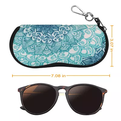 Zipper Soft Eye Glass Case Bag Sunglass Protector Travel Fashion With Carabiner • $8.89