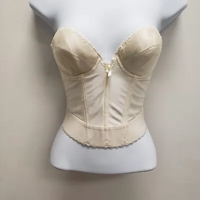 Vintage Smoothie Womens Backless Corset Size 34B Ivory Sweetheart Hook & Eye • $26.88