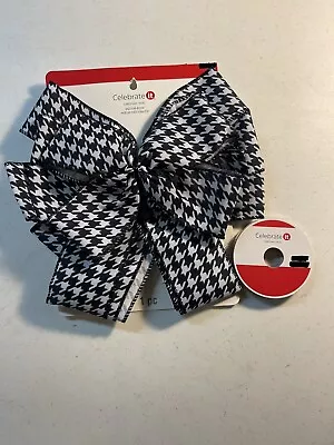 Celebrate It Christmas Houndstooth Decor Bow & Ribbon New SKU A7 • $6.29