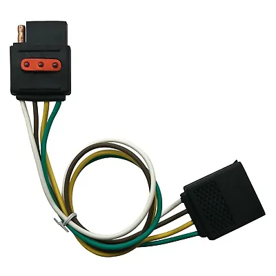 12  Inch Flat 4-Pin Trailer Plug Wire Harness Extension Connector & Tester Light • $12.95