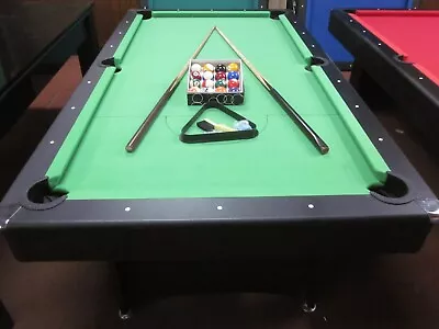 7 Foot Green Felt Deluxe Pool Table With Accessories • $695