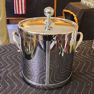 Vintage MCM Kraftware Large Ice Bucket  With Handles &  Lid • $20