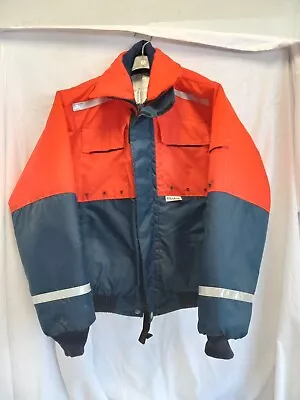 Stearns Adult Large Flotation Life Jacket Coat PFD Type III Orange & Blue 1998 • $59.95
