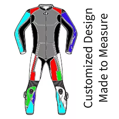 Customize Men Motorcycle Racing Riding Cowhide Leather Motorbike Biker Race Suit • $349