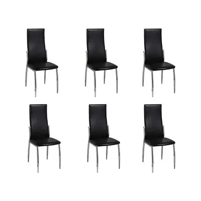 $489.95 • Buy VidaXL Dining Chairs 6 Pcs Black Faux Leather