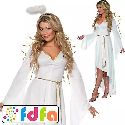 Smiffys Christmas Angel Nativity Xmas Adults Ladies Fancy Dress Costume • £16.19