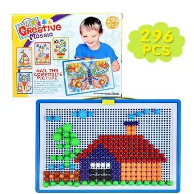 296PCS Mushroom Nail 3D Puzzle DIY Educational Jigsaw Board Multicolor Logic Toy • $16.99