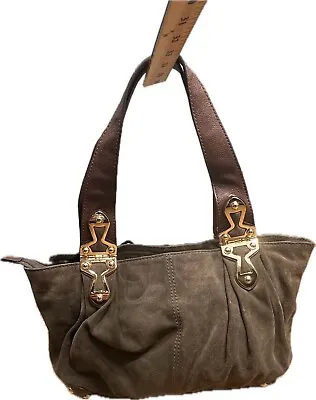 Michael Kors Suede Joplin Bag Olive Green Brown Gold Hardware Mob Wife • $65