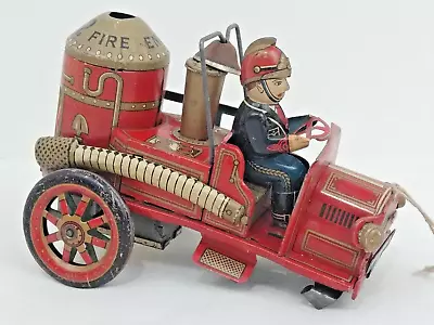 Vintage Tin Litho Friction Truck Fire Engine 1912 Modern Toys Japan Metal DAMAGE • $24.90