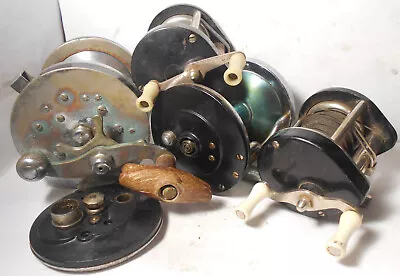 Vintage Mixed Lot 4 Baitcasting Conventional Fishing Reels For PARTS REPAIR Reel • $0.99