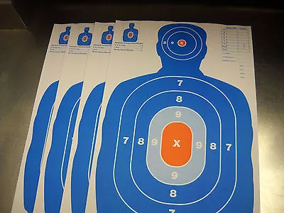 100 Pk Blue/Orange Silhouette Hand Gun Rifle Paper Shooting Targets 12  X 18  • $25.95