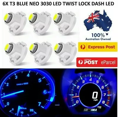 6x Xstorm Blue T3 Superbright Wedge 3030 Led Globes Smd Led Dash Cluster Bulb • $7.97