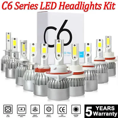 20x H4/H11/9005/9006/5202/9007 C6 LED Headlight Kit 6500K White Hi/Lo Beam Bulbs • $10.99