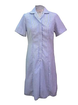 £6.99 • Buy Blue Stripe Healthcare Catering Carer Hospital Maid Uniform Work Dress