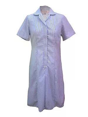£6.99 • Buy Blue Stripe Healthcare Catering Carer Hospital Maid Uniform Work Dress
