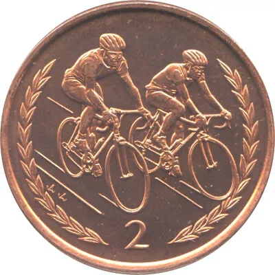  Isle Of Man Cycling 2p Coin - Circulated • £2.10