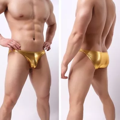 Mens Briefs Underwear Triangle Fashion Briefs Shiny Underwear Knickers • £5.33