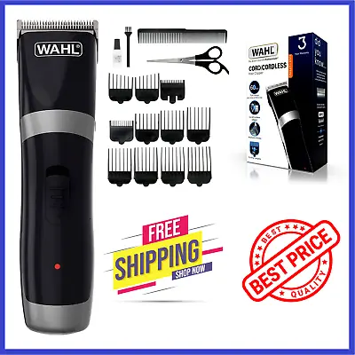 NEW WAHL PROFESSIONAL Hair Clippers Trimmer Corded Cordless Mens Head Shaver Set • £19.99