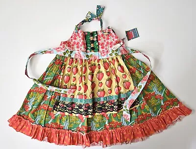 Matilda Jane 6 NWT Good Hart Knot Strawberry Apron Dress SR1-82 • $33.99