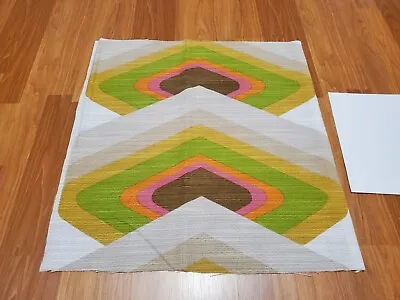 Awesome RARE Vintage Mid Century Retro 70s Neon Round Diamond Sml Fabric!  WOW  • $26