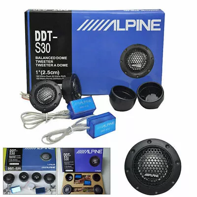 A-lpine DDT-S30 360W 2.5CM 1  Soft Dome Balanced Car Audio Speakers Tweeters NEW • $16.99