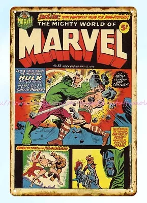 $18.89 • Buy 1973 Mighty World Of Marvel Metal Tin Sign Western Home Decor