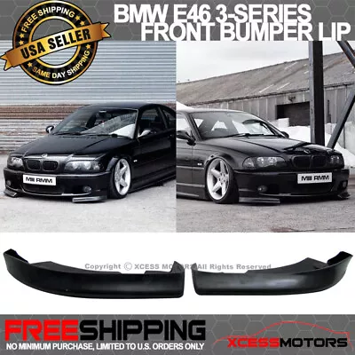 Fits 99-04 BMW E46 3-Series Front Bumper Lip Spoiler Side Apron Unpainted PU • $58.49