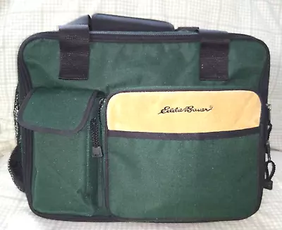 Eddie Bauer Vintage Hunter Green & Black Duffel Bag Canvas Carryon Travel • $25