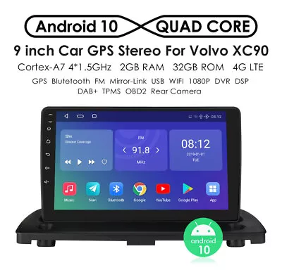 Android 10.1 Car Stereo Radio Player Navi GPS Wifi DVD For Volvo XC90 2004-2014 • $195.21