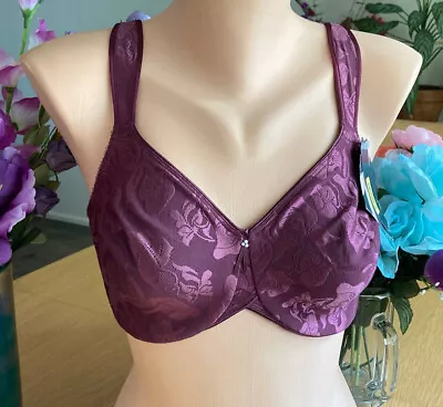 822 WACOAL 34DD Burgundy Full Coverage Underwire Lined Soft Cup Bra #85567 NWT • $33.11