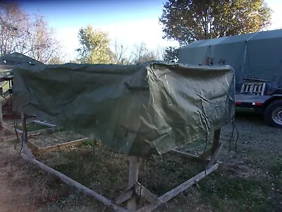 Military Surplus  M101 Vinyl Canvas Cargo Trailer Cover Stained (rust) Us Army • $445