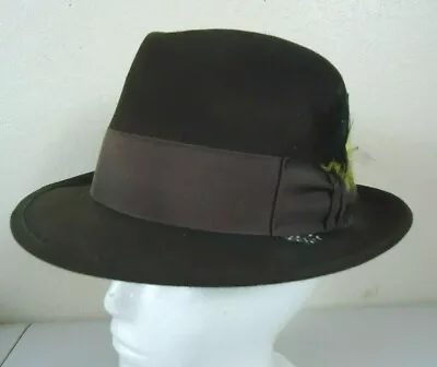 Vintage Mallory Torino Brown Fedora Hat Size 7  • $40