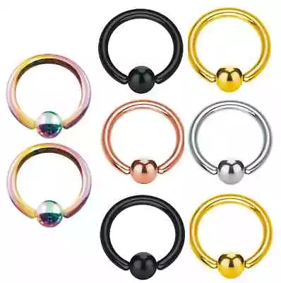 Surgical Steel Captive Bead Ring Cartilage Hoop Septum Nose Lip Tragus 1Pc  • £1.49