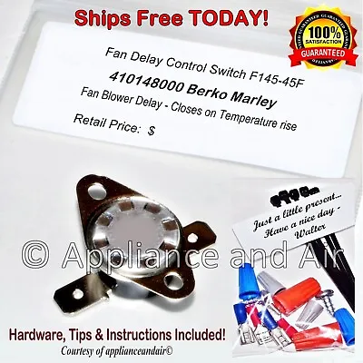 410148000	Berko Marley Fan Delay Control Switch F145-45F Ships TODAY! • $24.90
