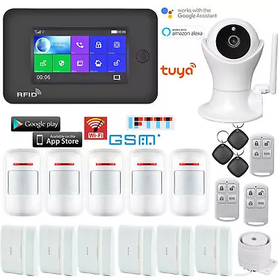 X32 Tuya Alexa APP WiFi Cloud GSM Wireless Home Security Alarm System+IP Camera • $174.79