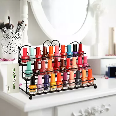 3 Tier Metal Nail Polish Display Rack Organizer Wall Holder Over 60 Bottles • $19.99