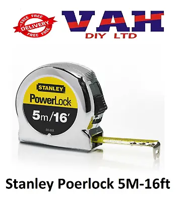 Stanley 5m/16ft Powerlock Tape Measure STA033553 • £11.99