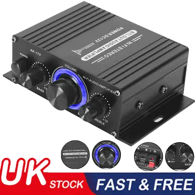 40W DC 12V HiFi Power Amplifier Mini Small Audio Digital Stereo Car FM AMP Home • £10.89