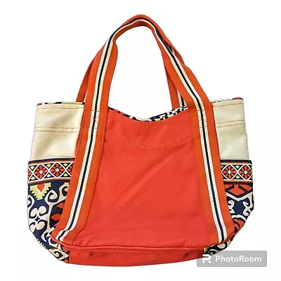 Vera Bradley Small Tote Beach Sun Valley Orange Navy Purse Bag • $18.99