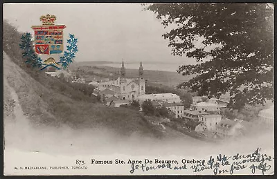 Vintage  Patriotic  Post Card - Ste. Anne De Beaupre Quebec - Unposted • $1.91