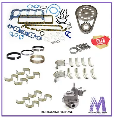 MERCRUISER OMC GM 3.0 140HP Marine Engine Kit Rings+Bearings+Timing+Oil Pump 1PC • $339.13