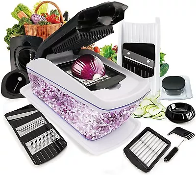 £7.99 • Buy 13 In 1 Vegetable Chopper Salad Fruit Mandolin Slicer Food Dicer Cutter Peeler