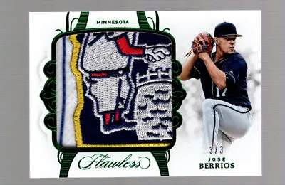 2018 Jose Berrios Panini Flawless Emerald Jersey Logo Patch 3/3 Twins • $32.39