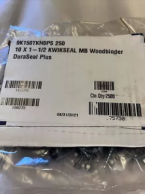 Roofing Screw#10x1.5 DuraSeal Metal To Wood 250pc Bag Industrial Farm Metal Roof • $23